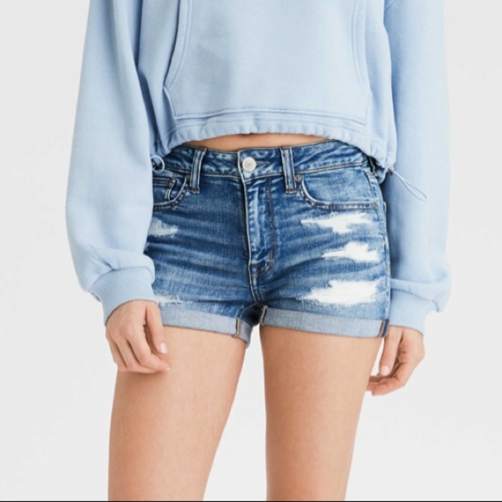 AE Ne(x)t Level High-Waisted Denim Short Short